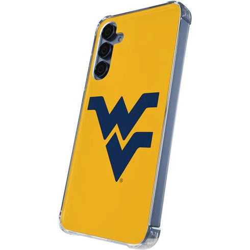 West Virginia University Yellow Background Galaxy A35 5G Clear Case